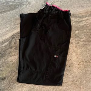 Koi lite Slim fit scrub pants Sz Large black pinstripe Nursing Healthcare